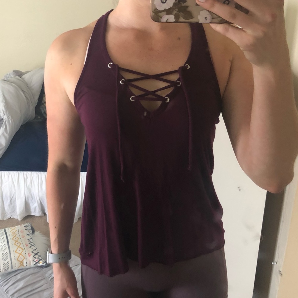 VS PINK lace up tank